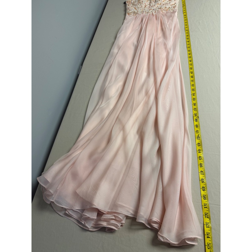 La Femme Pink Chiffon Embellished Sweetheart Neckline Formal Evening Gown 4 - Picture 4 of 5